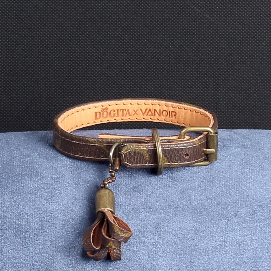 04/24 Handmade Limited Edition Halsband from vintage Louis Vuitton bag - Size 30 - DogitaNL