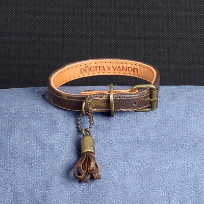 06/24 Handmade Limited Edition Halsband from vintage Louis Vuitton bag - Size 30 - DogitaNL