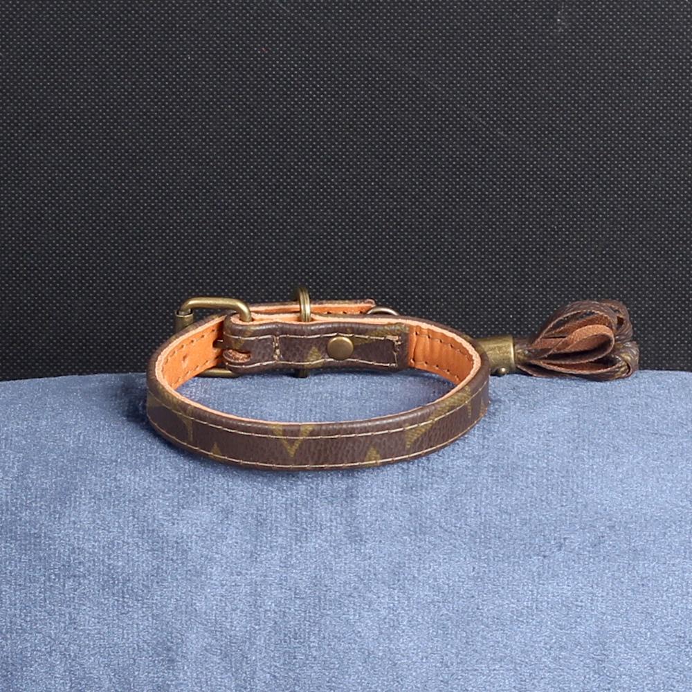 08/24 Handmade Limited Edition Halsband from vintage Louis Vuitton bag - Size 30 - DogitaNL