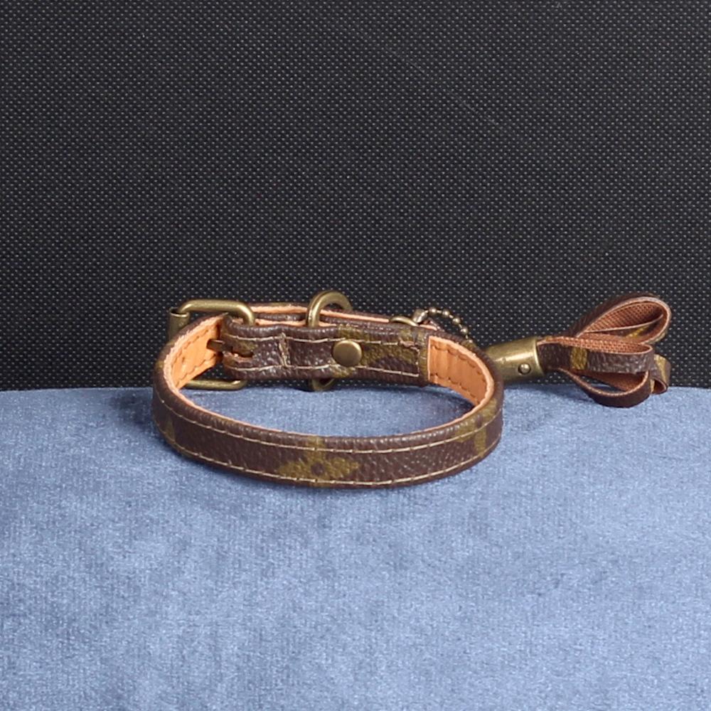 09/24 Handmade Limited Edition Halsband from vintage Louis Vuitton bag - Size 30 - DogitaNL