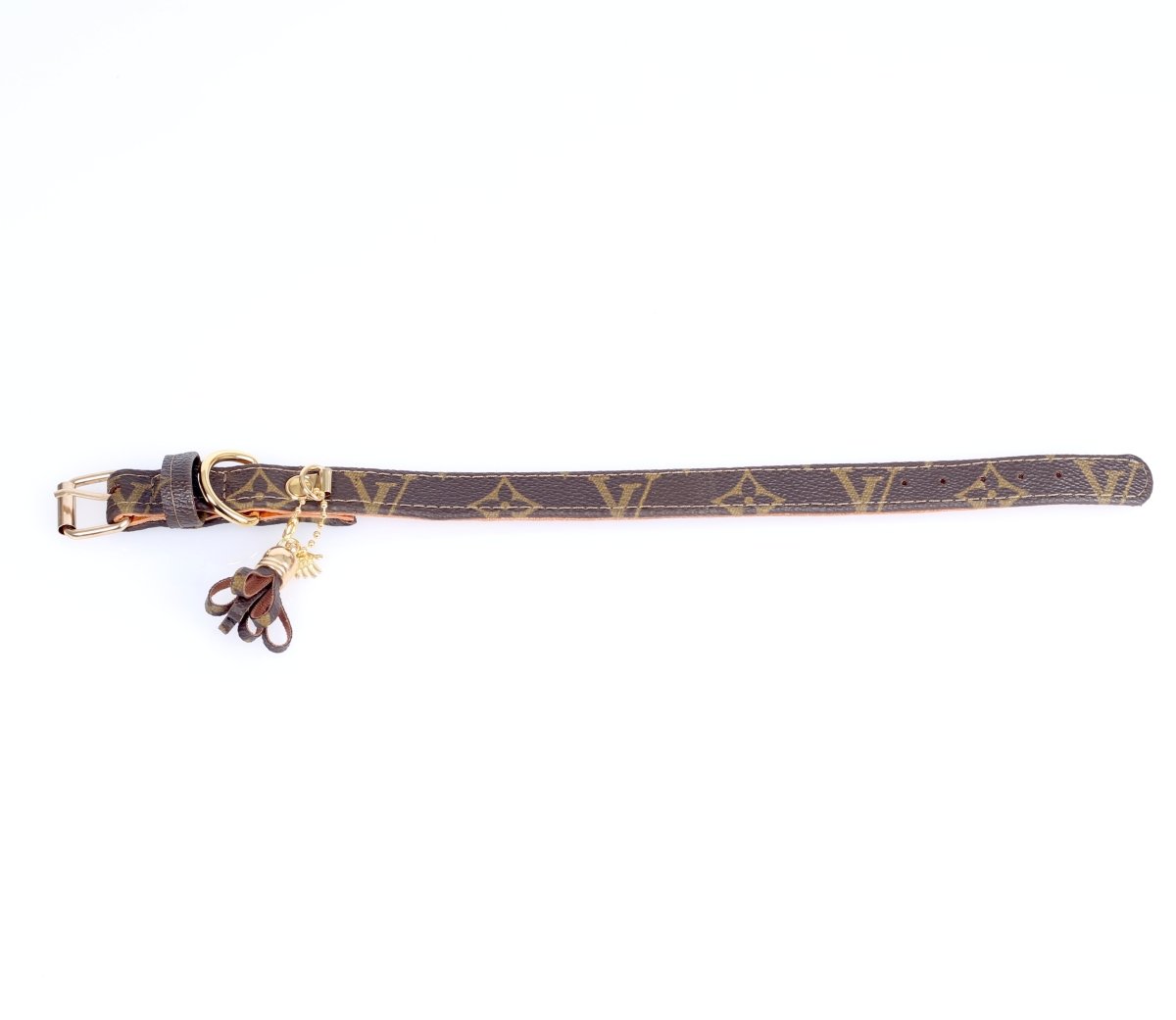 10/24 Handmade Limited Edition Halsband from vintage Louis Vuitton bag - Size 35 - DogitaNL