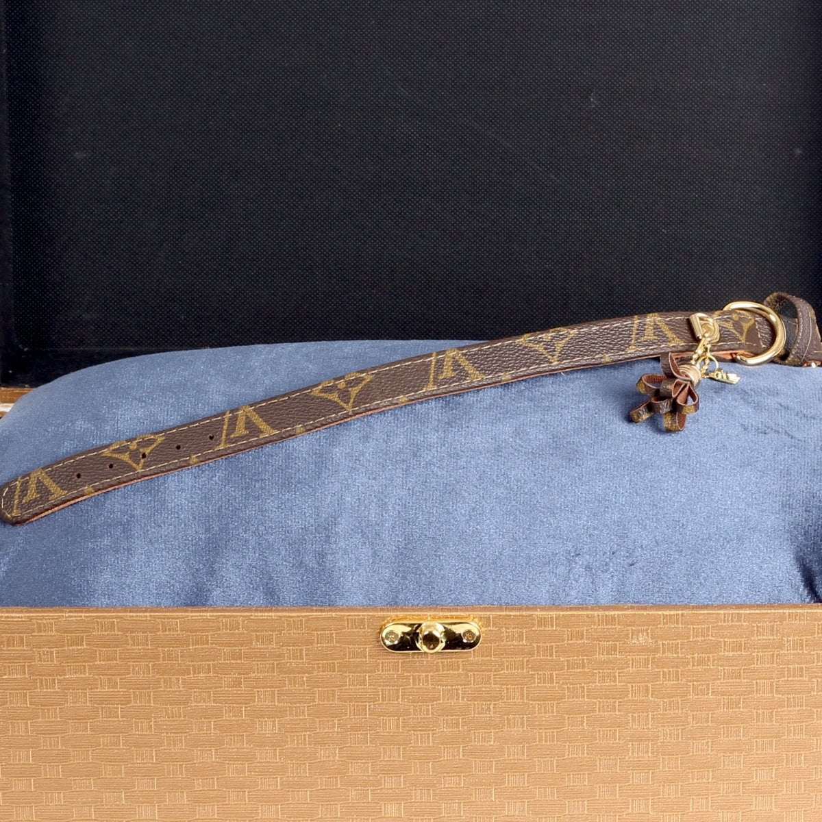 10/24 Handmade Limited Edition Halsband from vintage Louis Vuitton bag - Size 35 - DogitaNL