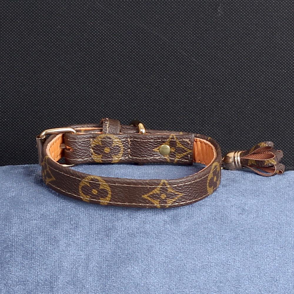 12/24 Handmade Limited Edition Halsband from vintage Louis Vuitton bag - Size 35 - DogitaNL