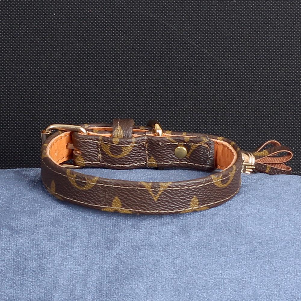 14/24 Handmade Limited Edition Halsband from vintage Louis Vuitton bag - Size 35 - DogitaNL