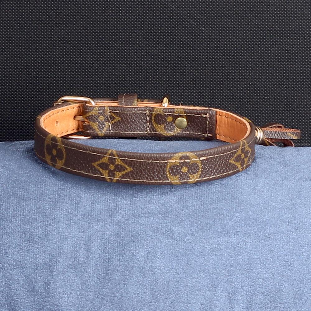 17/24 Handmade Limited Edition Halsband from vintage Louis Vuitton bag - Size 40 - DogitaNL