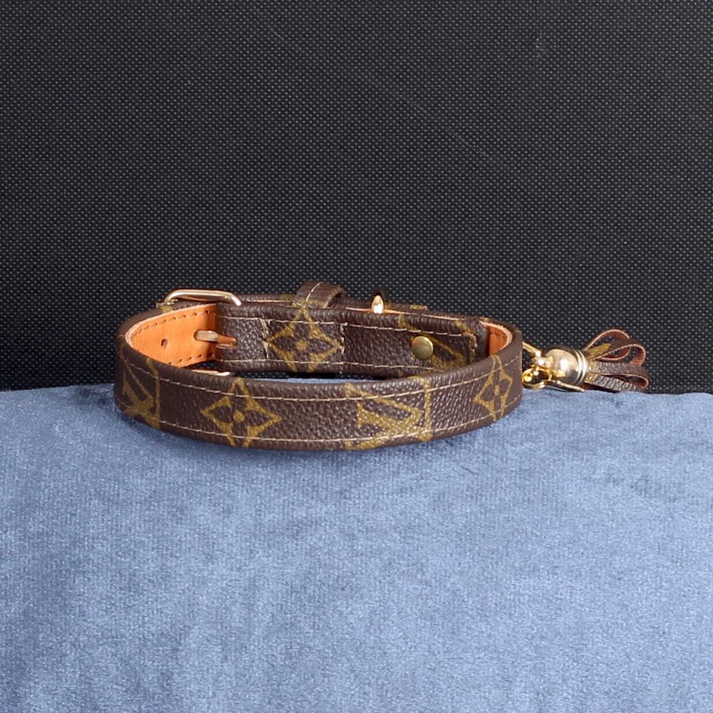 19/24 Handmade Limited Edition Halsband from vintage Louis Vuitton bag - Size 40 - DogitaNL