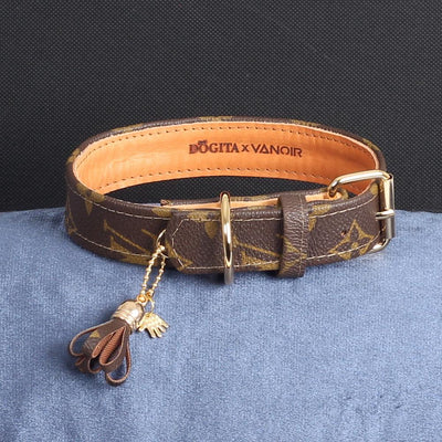 20/24 Handmade Limited Edition Halsband from vintage Louis Vuitton bag - Size 45 - DogitaNL