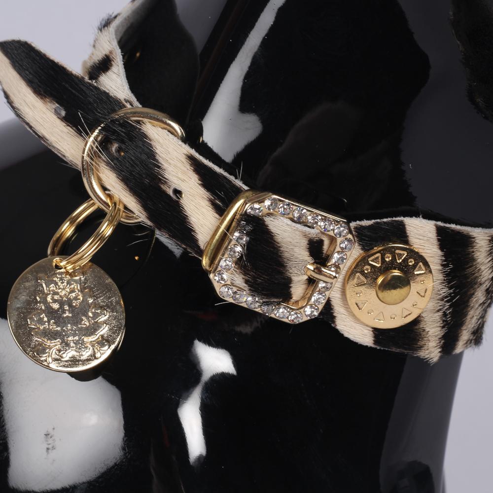 Handgemaakt Animal Print Halsband honden - Bling Bling