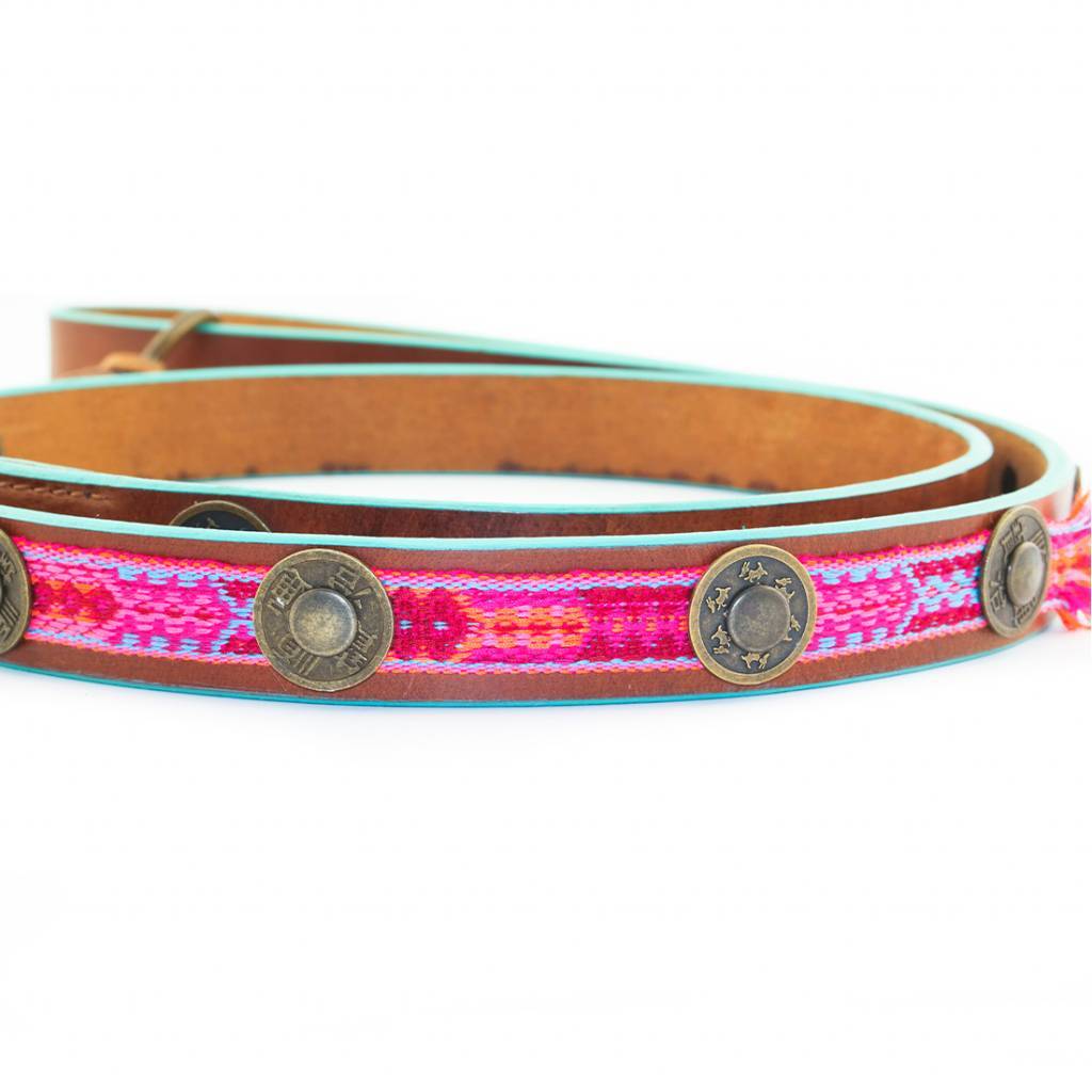 Boho Riem in Leer Rose - Dog With a Mission