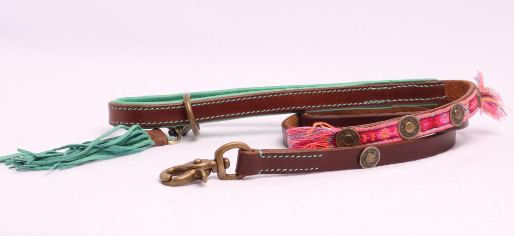 Boho Riem in Leer Rose - Dog With a Mission