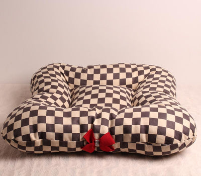 Checked Sofa in Beige - Susan Lanci Designs