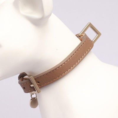 City Halsband in Leer Bruin - Not Too Pet