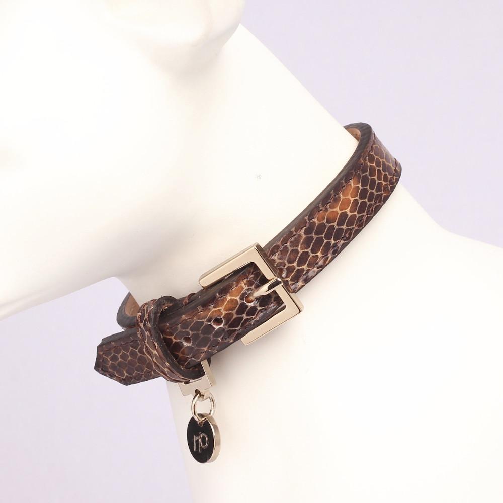 City Halsband in Leer Leopard - Not Too Pet