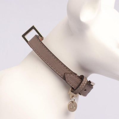 City Halsband in Leer Taupe - Not Too Pet