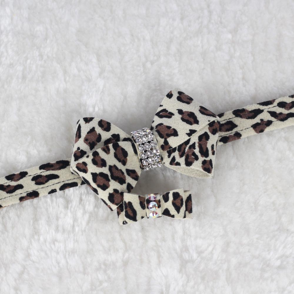 Diamond Stones Bow Halsband in Leopard - Susan Lanci Designs