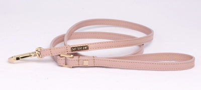 Gold Bow Halsband in Leer Rose - Not Too Pet