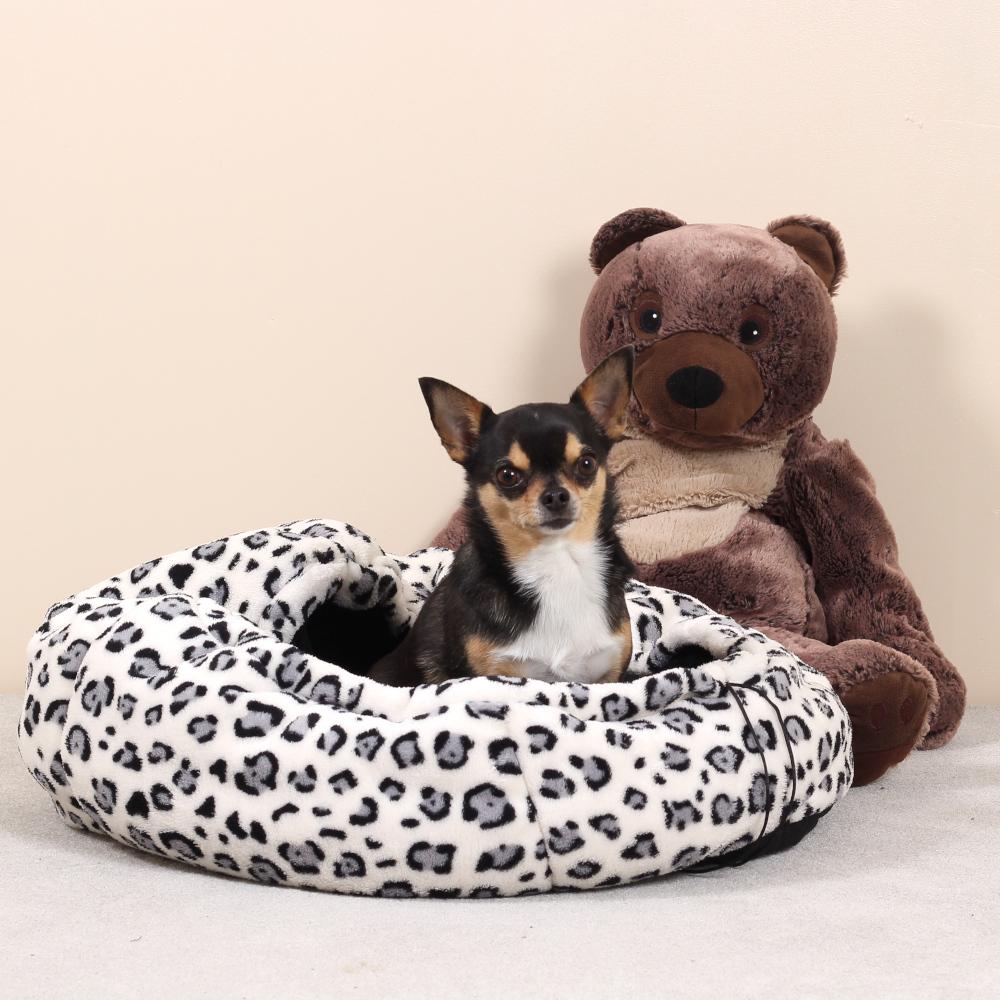 Leopard Cosy Hondenmand Zwart/Wit - O Lala Pets