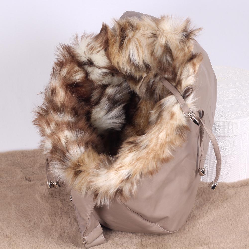 MBB Taupe Tas in Leopard Furry - Mon Bonbon Milano