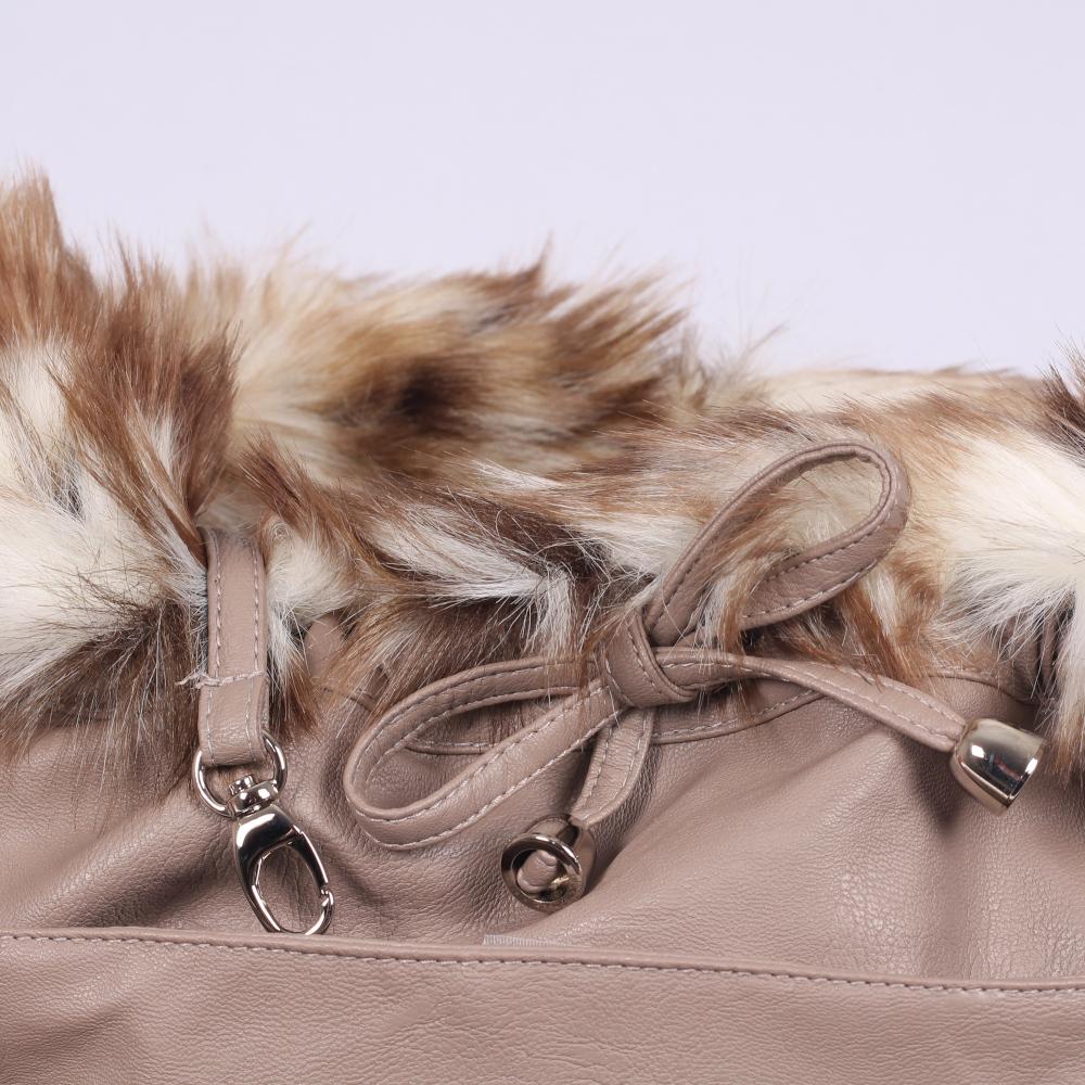 MBB Taupe Tas in Leopard Furry - Mon Bonbon Milano