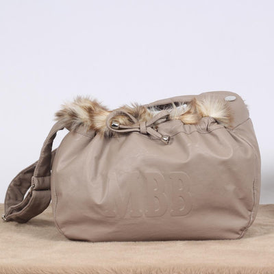 MBB Taupe Tas in Leopard Furry - Mon Bonbon Milano