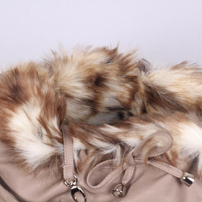 MBB Taupe Tas in Leopard Furry - Mon Bonbon Milano